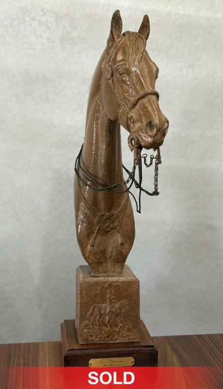 Mehl Lawson Dos Reindas horse reins portrait western bronze sculpture sold