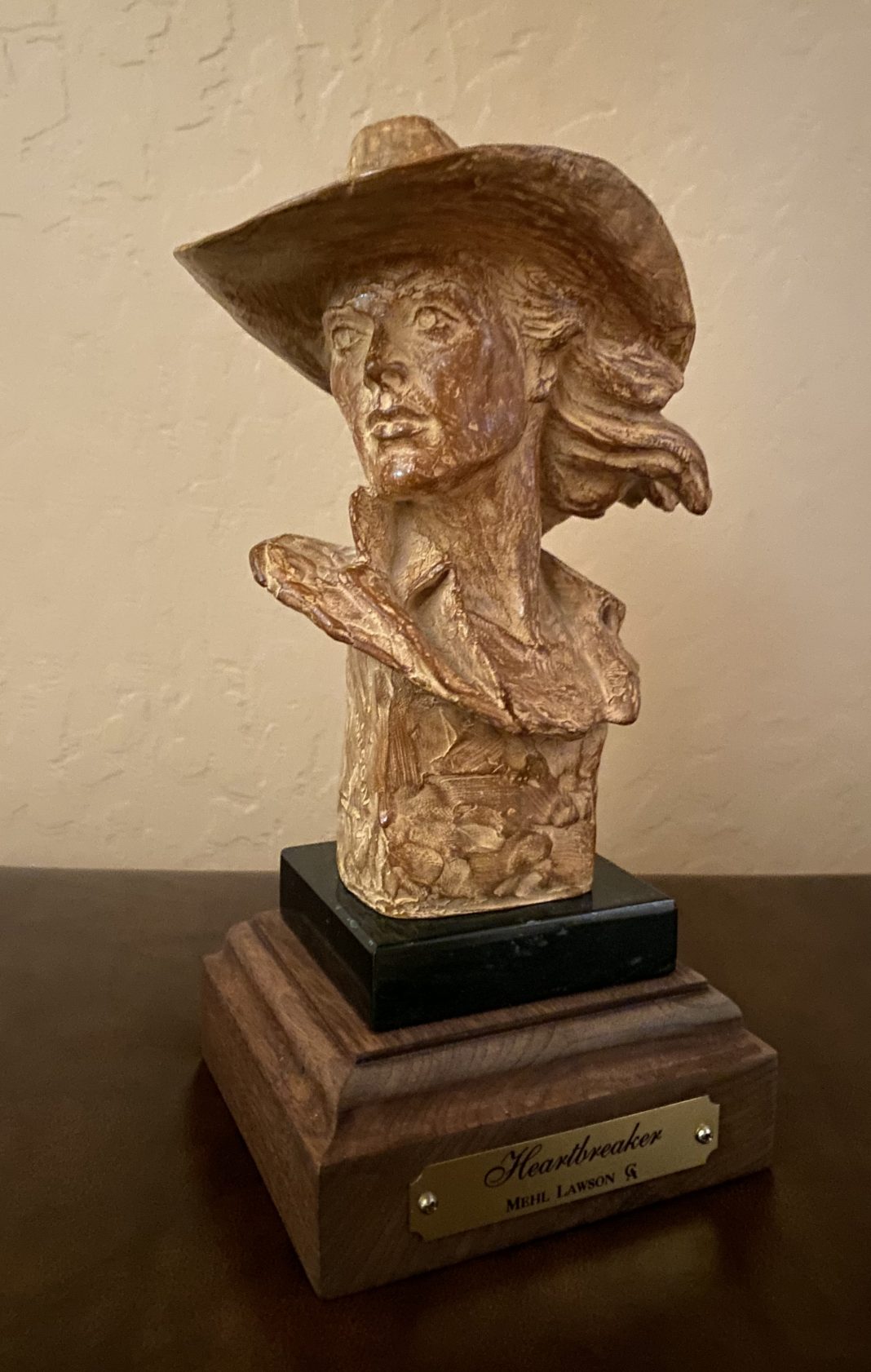 Mehl Lawson Heartbreaker woman female girl cowgirl western bronze sculpture
