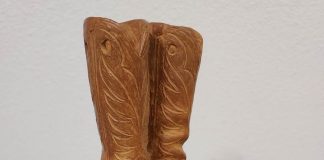 Mehl Lawson Sixes Sunrise cowboy boots bronze western sculpture