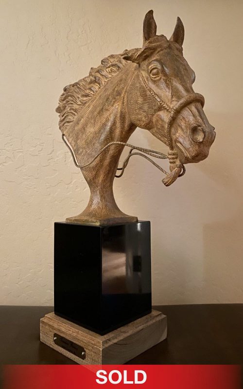 Mehl Lawson Summer Breeze horse bust head equine western bronze sculpture sold
