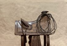 Rogers Aston Texas Saddle Circa 1860 cowboy saddle western bronze sculpture