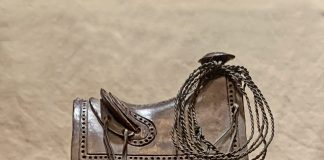 Rogers Aston Texas Saddle Circa 1860 cowboy saddle western bronze sculpture