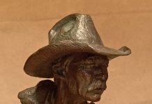 Scott Myers To The Catchpin cowboy bust western bronze sculpture