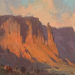 Bill Cramer Shadows On Sentinel Mesa landscape oil painting southwest desert mountain