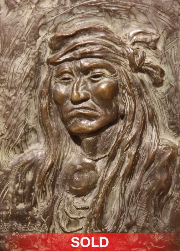 Joe Beeler Native American Indian sculpture bronze western carving sold