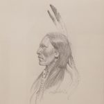 Joe Beeler Two Feathers Native American Indian western drawing sold