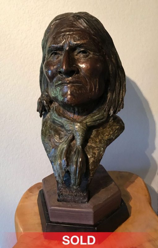 Joe Beeler Geronimo Native American portrait bronze sculpture western art