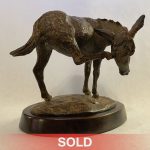 Joe Beeler If It Itches Scratch It burro donkey jackass western bronze sculpture