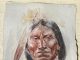 Joe Beeler Little Chief Comanche Native American Indian watercolor portrait eagle feathers western painting