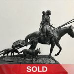 Joe Beeler Prairie Madonna Native American India woman child dog travios horse equine western bronze sculpture side sold