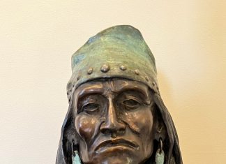 Joe Beeler Renegade Native American Indian figure figurative portrait chief leader western bronze sculpture
