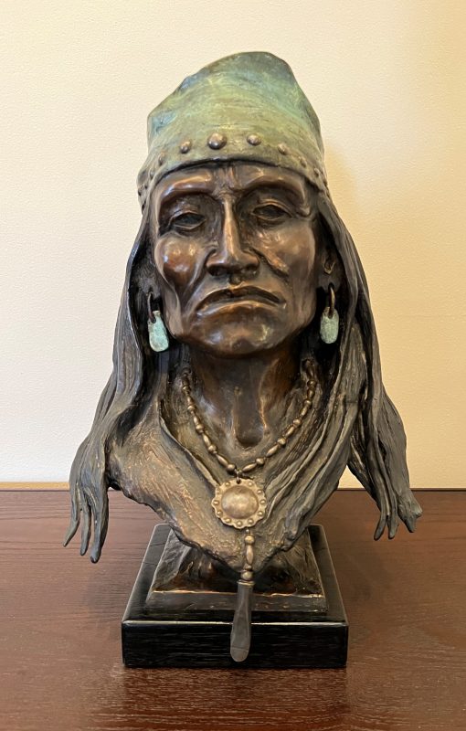Joe Beeler Renegade Native American Indian figure figurative portrait chief leader western bronze sculpture