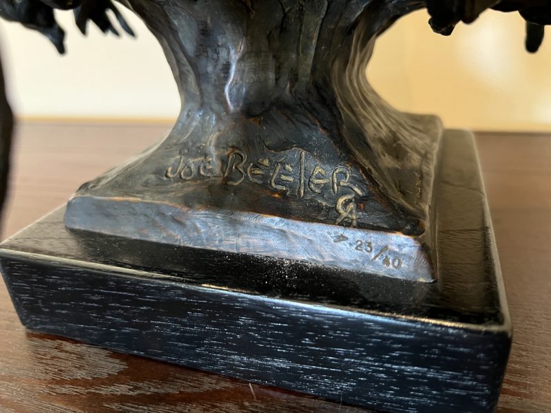 Joe Beeler Renegade Native American Indian figure figurative portrait chief leader western bronze sculpture signature