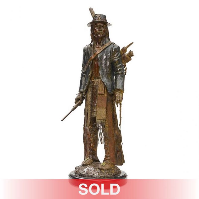 Joe Beeler Scout For The Long Knives Native American Indian rifle warrior western bronze sculpture sold
