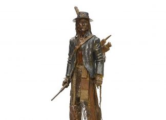 Joe Beeler Scout For The Long Knives Native American Indian rifle warrior western bronze sculpture