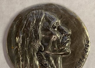 Joe Beeler Sioux medallion pewter bust portrait western sculpture coin