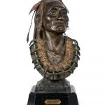 Joe Beeler Speaker Of The House Native American Indian western bronze bust sculpture sold