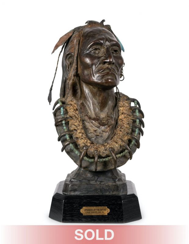 Joe Beeler Speaker Of The House Native American Indian western bronze bust sculpture sold