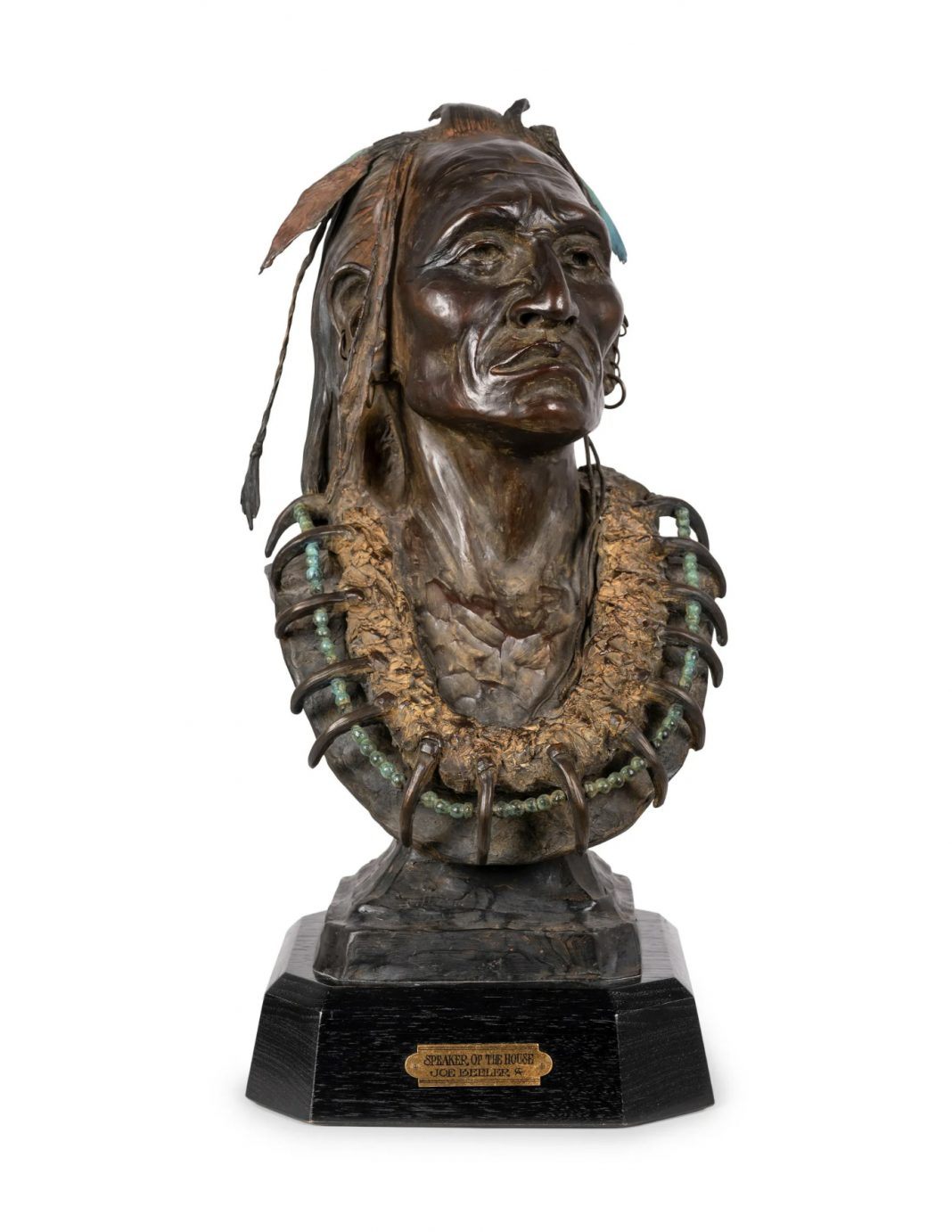 Joe Beeler Speaker Of The House Native American Indian western bronze bust sculpture