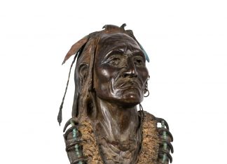 Joe Beeler Speaker Of The House Native American Indian western bronze bust sculpture