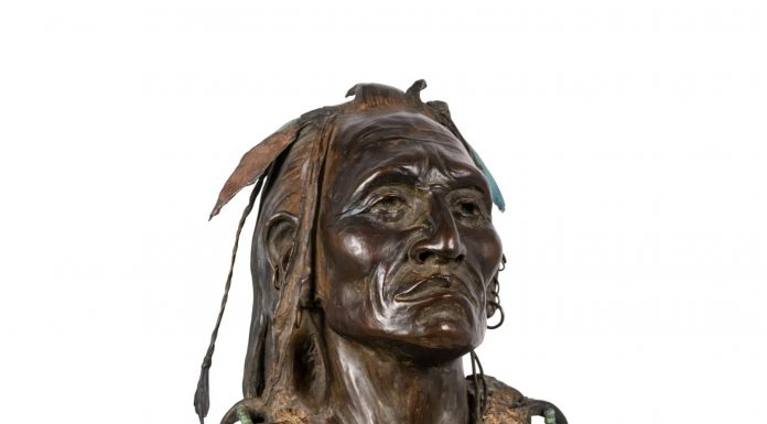 Joe Beeler Speaker Of The House Native American Indian western bronze bust sculpture