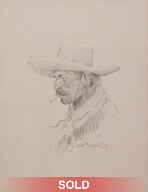 Joe Beeler The Cowboy vaquero pencil western drawing sold