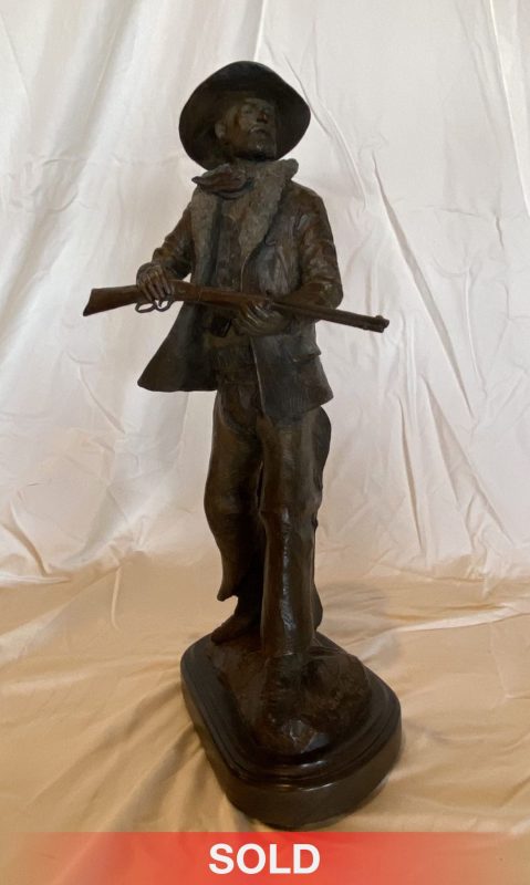 Joe Beeler Trouble In The Corral cowboy rifle gun firearm western bronze sculpture sold