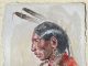 Joe Beeler Walking Horse Kiowa Native American Indian watercolor portrait eagle feathers western painting