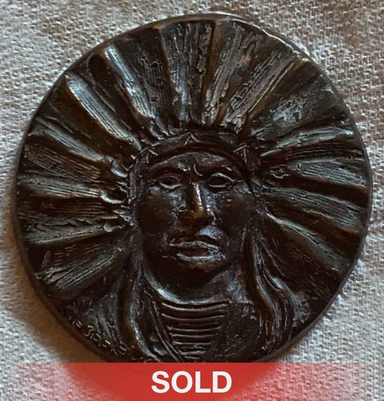 Joe Beeler Native American Indian medallion medal gift Eddie Basha western bronze sculpture sold