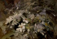 Kaye Franklin Wild White Azaleas floral flowers oil painting