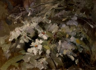 Kaye Franklin Wild White Azaleas floral flowers oil painting