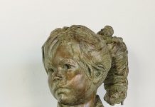 Leslie B DeMille Navajo Girl Native American western bronze sculpture