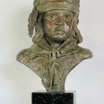 Leslie B DeMille Navajo Boy Native American western bronze sculpture