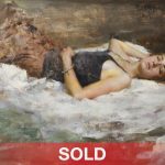 Mary Qian figure figurative impressionistic oil painting on bed