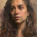 Mary Qian Claire portrait figure figurative impressionistic oil painting sold