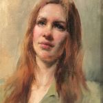 Mary Qian Kathy portrait woman impressionistic oil painting