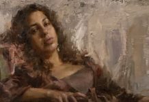 Mary Qian Kathy female portrait figure figurative impressionistic oil painting