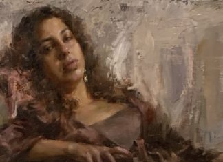 Mary Qian Kathy female portrait figure figurative impressionistic oil painting