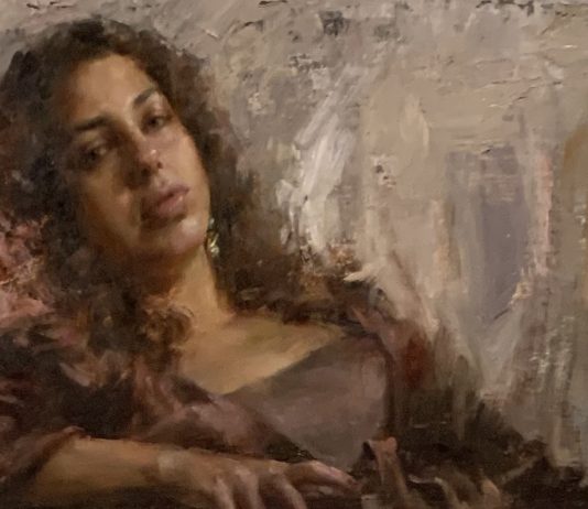 Mary Qian Kathy female portrait figure figurative impressionistic oil painting