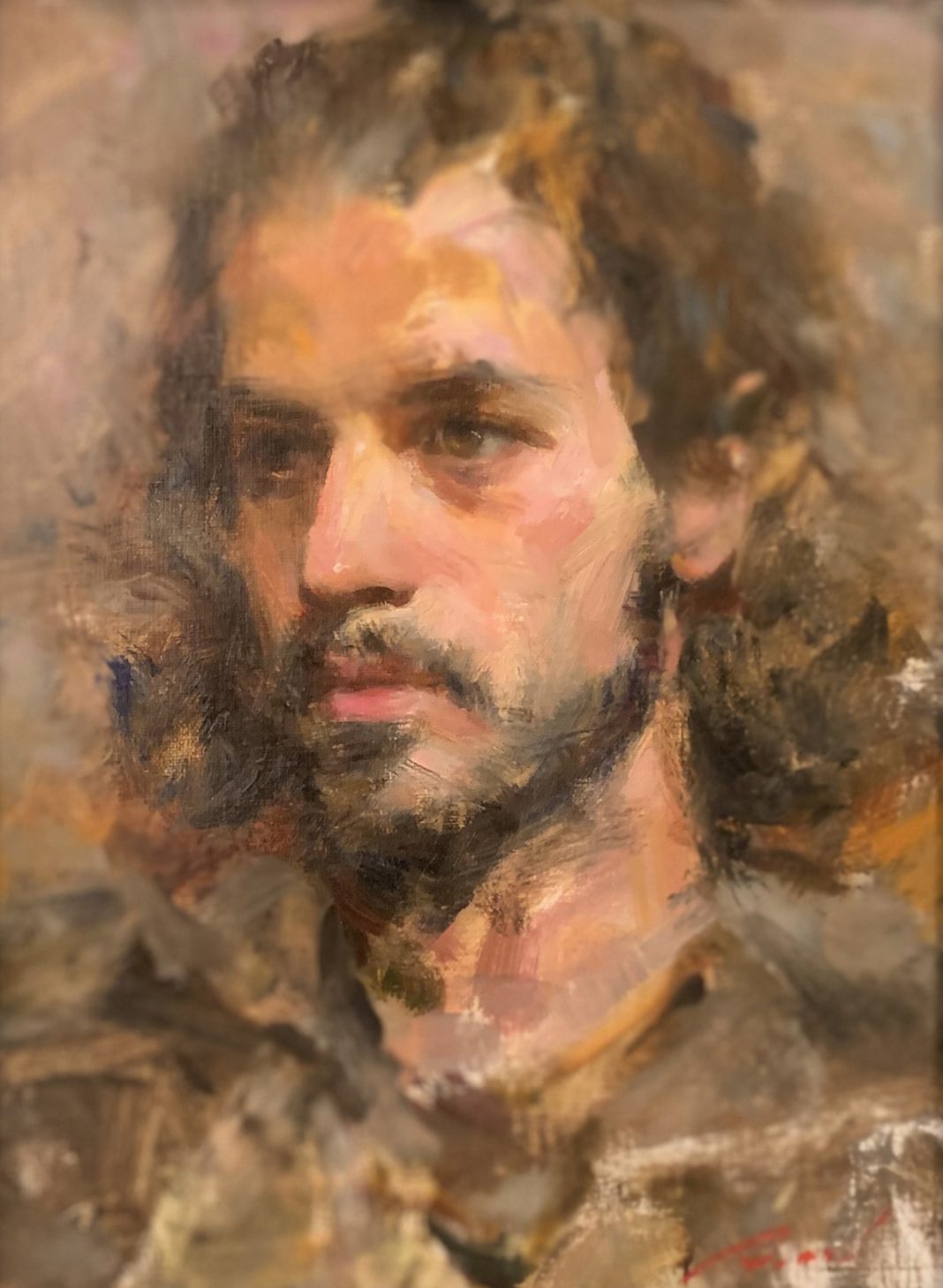 Michael Qian Michael male portrait impressionistic oil painting