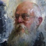 Mary Qian Sam male man portrait figure figurative oil painting beard