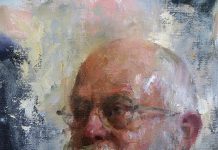Mary Qian Sam male man portrait figure figurative oil painting beard