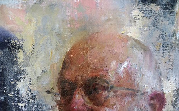 Mary Qian Sam male man portrait figure figurative oil painting beard