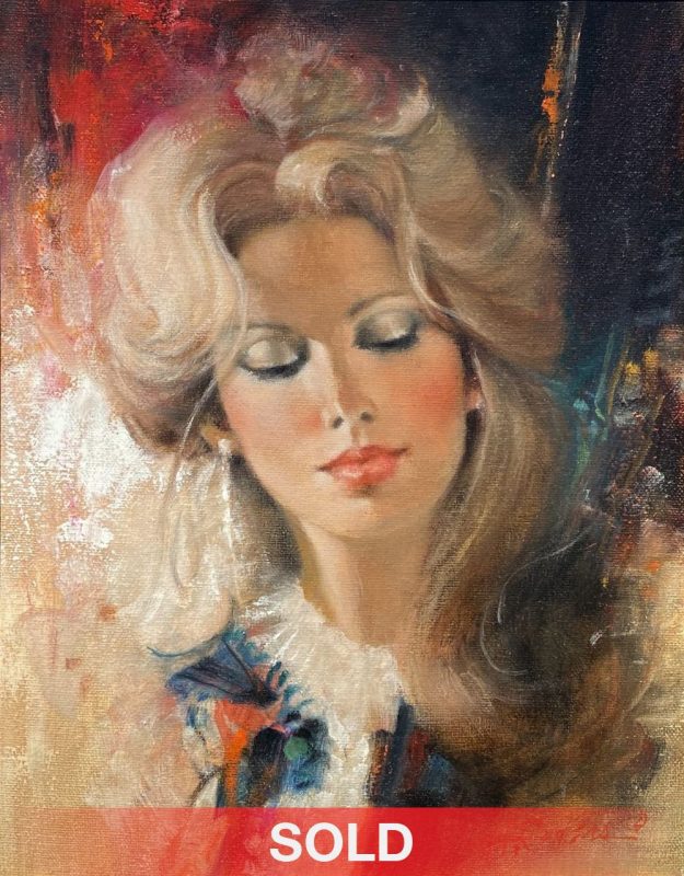 Howard Rogers Pretty Woman female girl woman figure figurative portrait oil painting sold