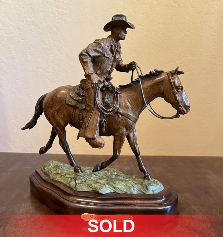 Bill Nebeker Makin' Tracks Making Tracks cowboy horse ranch farm western bronze sculpture sold