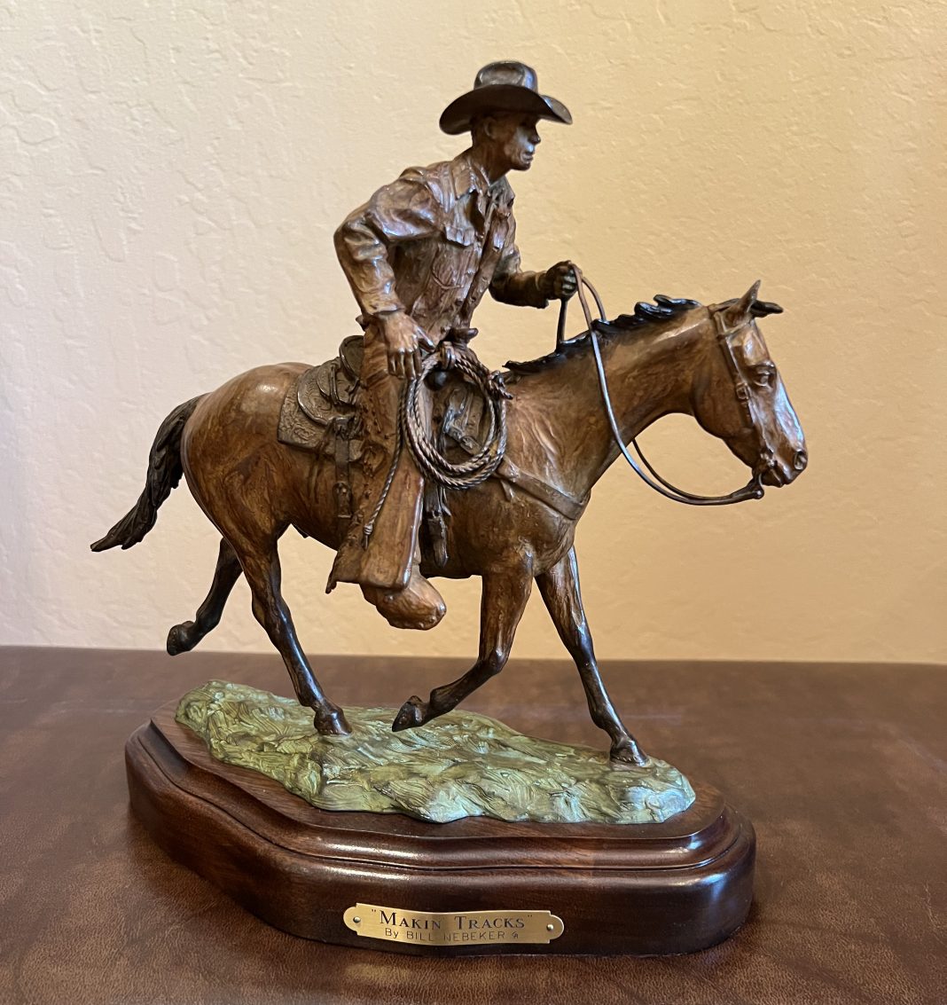 Bill Nebeker Makin' Tracks Making Tracks cowboy horse ranch farm western bronze sculpture