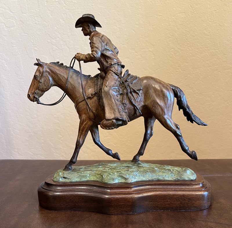 Bill Nebeker Makin' Tracks Making Tracks cowboy horse ranch farm western bronze sculpture side