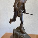 Bill Nebeker The Desert Ghost Native American Indian running rifle western bronze sculpture