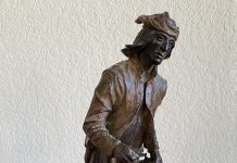 Bill Nebeker The Desert Ghost Native American Indian running rifle western bronze sculpture