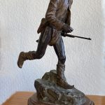 Bill Nebeker The Desert Ghost Native American Indian running rifle western bronze sculpture side